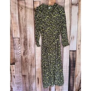 Chico’s Maxi Shirt Dress Pebble Pattern Green Mature Classic Versatile NWT XL/16
